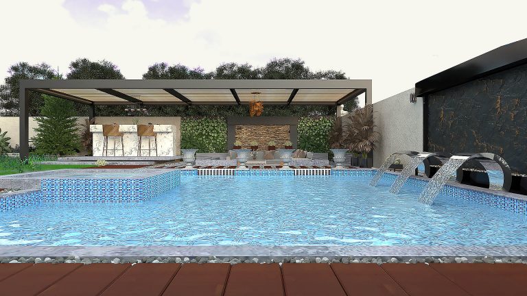 مشروع تصميم لاند سكيب عصري لحديقة فيلا